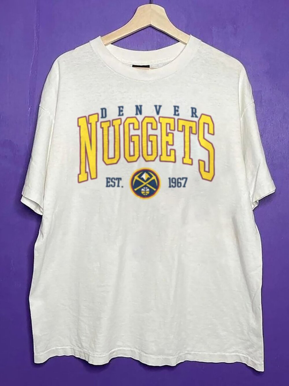 Vintage Denver Nuggets NBA Shirt, Retro NBA Denver Nuggets Basketball Shirt Tee